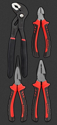 T28595 Набор губцевого инструмента 4пр в мягком ложементе T28595 Набор губцевого инструмента 4пр в мягком ложементе