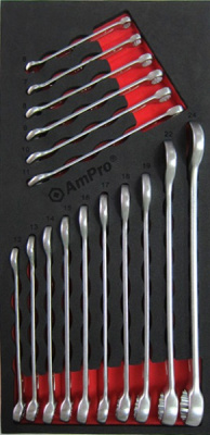 T40197 Набор комбинированных ключей 6-24мм,16 пр., в мягком ложементе T40197 Набор комбинированных ключей 6-24мм,16 пр., в мягком ложементе