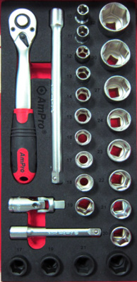 T45419 Набор головок и аксессуаров 1/2" 26пр., в мягком ложементе T45419 Набор головок и аксессуаров 1/2" 26пр., в мягком ложементе