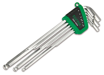 Набор длинных Г-образных ключей HEX, 1,5-10 мм, 9 предметов TOPTUL GSN-09EB