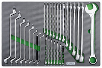 Набор комбинированных и накидных ключей 6-32 мм, 28 пр в мягком ложементе (D) TOPTUL